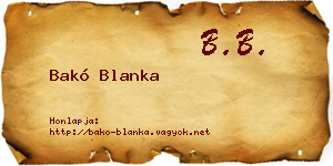 Bakó Blanka névjegykártya